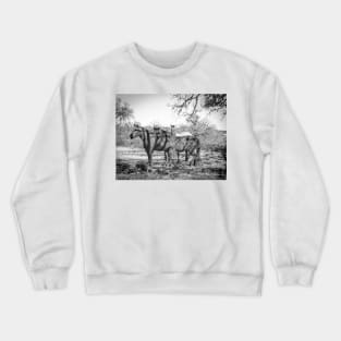 Wild Horses  - Black And White Crewneck Sweatshirt